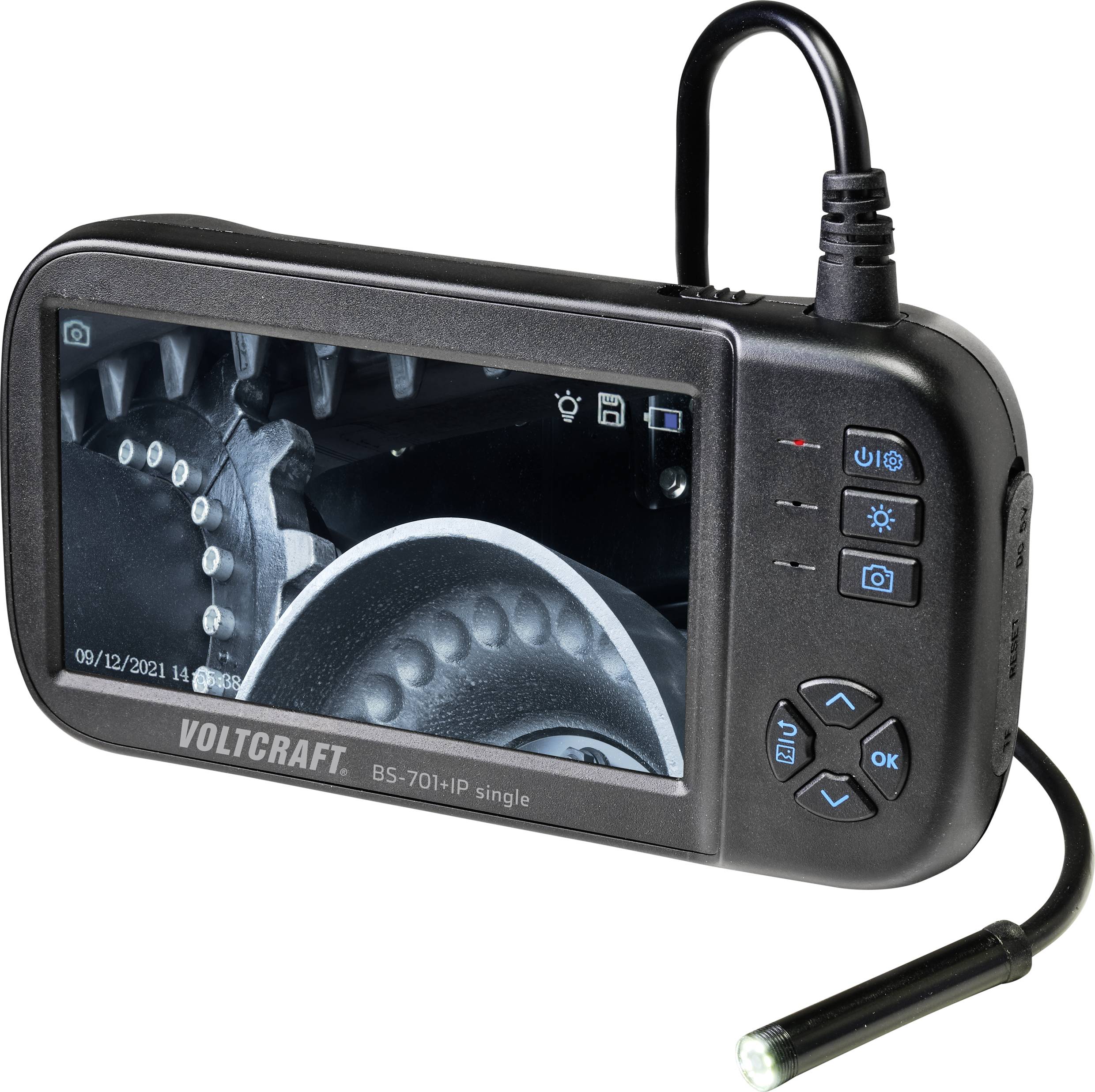 Одинарна інспекційна камера VOLTCRAFT BS-701SE+IP BS-701SE+IP одинарна, 8 мм x 5 м, 1920 x 1080 пікселів, IP67 (зонд)