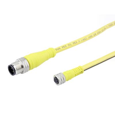 Żółty kabel połączeniowy z dwoma różnymi wtyczkami na końcach, przeznaczony do zastosowań przemysłowych w warunkach wysokiej temperatury.