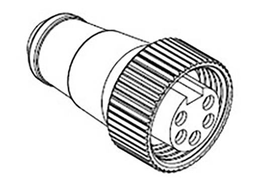 Rysunek adaptera wtykowego pięciokrotnego, o cylindrycznym kształcie z prążkowanymi końcówkami.