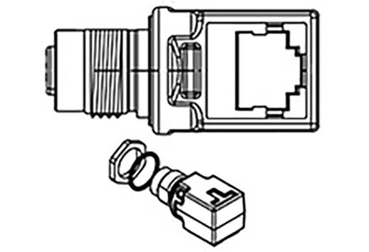 Rysunek złącza elektrycznego z demontowalnymi komponentami, przedstawiający jego strukturę i punkty połączeń.