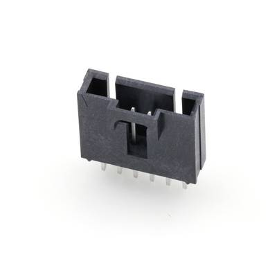 Czarny elektroniczny złącze z wieloma metalowymi stykami, przeznaczone do łączenia płytek drukowanych.
