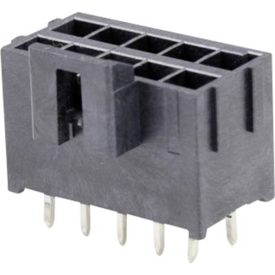 Czarny, sześciobiegunowy złącznik z tworzywa sztucznego z metalowymi stykami, odpowiedni do połączeń elektronicznych lub elektrycznych.