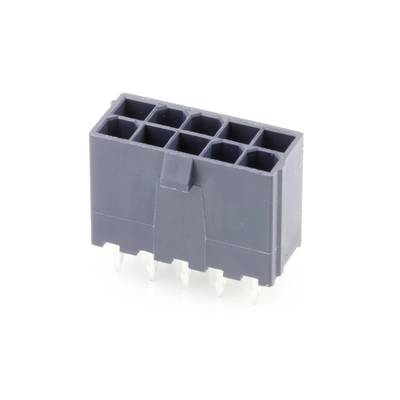 Czarny, prostokątny wtyk plastikowy z ośmioma stykami, stosowany do połączeń elektronicznych w urządzeniach.