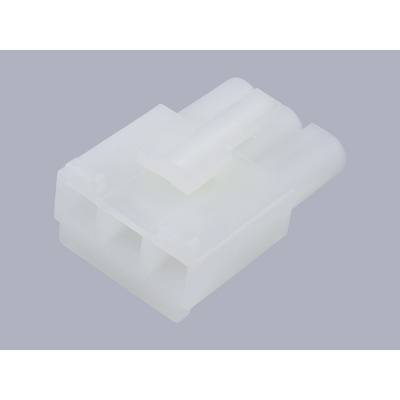Biały wtyk plastikowy na szarym tle. Odpowiedni do połączeń elektrycznych z dwoma zaciskami.