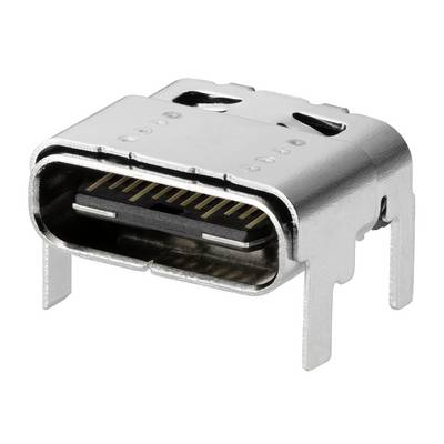 Wtyczka USB-C, w kolorze srebrnym, z widocznymi złotymi stykami. Jest używana do przesyłania danych i zasilania w urządzeniach elektronicznych.