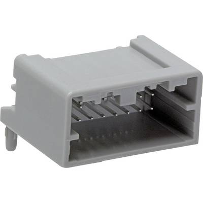 Szare obudowa wtyczki z tworzywa sztucznego z wieloma metalowymi stykami, przeznaczona do połączeń elektrycznych w zastosowaniach technicznych.