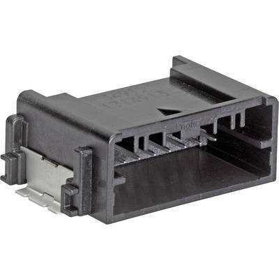 Czarny adapter z tworzywa sztucznego z prostokątnym otworem i zatrzaskami bocznymi, stosowany do mocowania w urządzeniach technicznych.