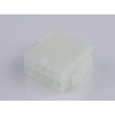 Biały, prostokątny wtyk plastikowy na białym tle, przeznaczony do połączeń w urządzeniach elektronicznych.