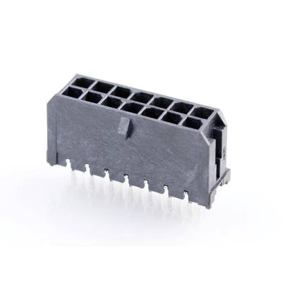 Czarny, prostokątny wtyk plastikowy z wieloma stykami, przeznaczony do połączeń elektronicznych na płytkach drukowanych.