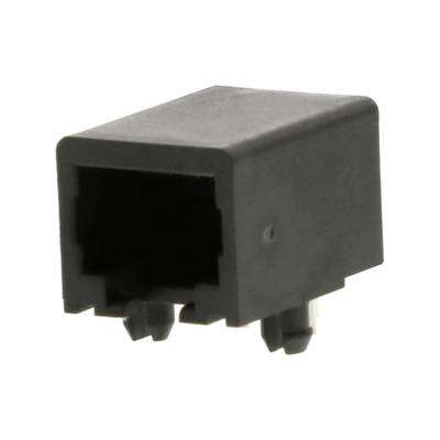 Czarna obudowa z tworzywa sztucznego z prostokątnym otworem, przeznaczona do połączeń urządzeń elektronicznych.