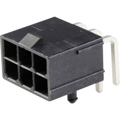 Czarny wtyk 6-pinowy z metalowymi stykami, odpowiedni do połączeń elektronicznych w urządzeniach technicznych.