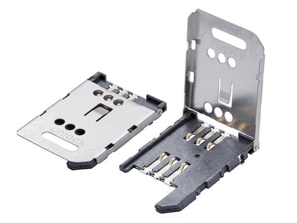 Molex Gniazdo karty SIM Ilość pinów 6 Wymiary siatki: 2.54 mm 473882001 1 szt. taśma na dużej rolce