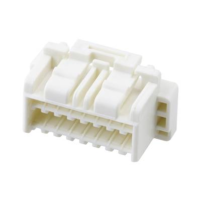 Biały wtyk plastikowy z wieloma stykami, często stosowany w urządzeniach elektronicznych.