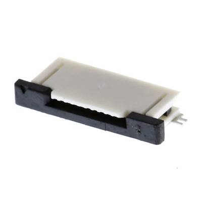 Rysunek przedstawia biały elektryczny złącz z czarną ramką i wieloma stykami po jednej stronie.