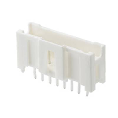 Biała elektryczna wtyczka wielostykowa z wieloma metalowymi stykami, stosowana w urządzeniach elektronicznych do łączenia podzespołów.