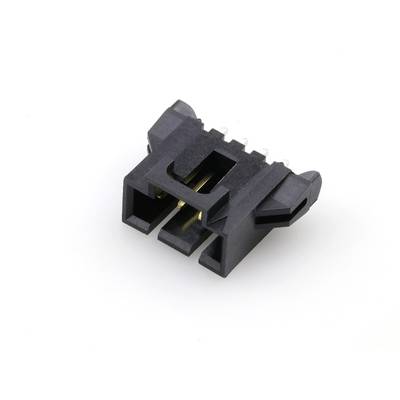Czarny elektryczny złącz z wieloma złotymi stykami, używany do łączenia kabli lub urządzeń.