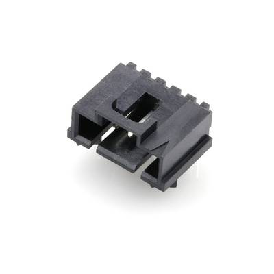 Czarny wtyk plastikowy o prostokątnym kształcie, wyposażony w kilka styków, służący do łączenia elementów elektronicznych.