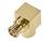 Złoty wtyk współosiowy RF w konfiguracji kątowej 90 stopni. Odpowiedni do ciasnych przestrzeni i specyficznych zastosowań wysokiej częstotliwości.