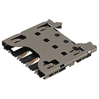 Metalowy uchwyt na kartę microSD z wieloma punktami połączeniowymi, przeznaczony do umieszczania i podłączania karty pamięci microSD.
