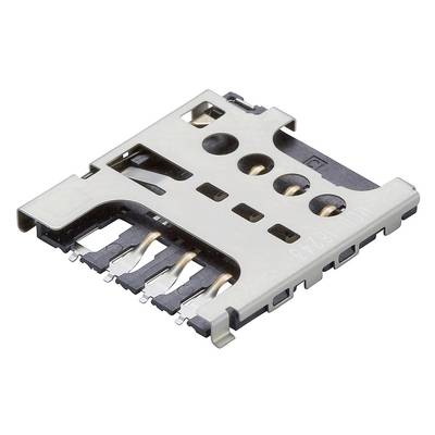 Gniazdo karty SD sfotografowane z bliska z metalowymi stykami, które są częścią urządzenia elektronicznego.