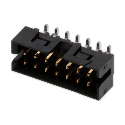 Prostokątna, czarna wtyczka elektroniczna z dziesięcioma metalowymi stykami ułożonymi w dwóch rzędach.