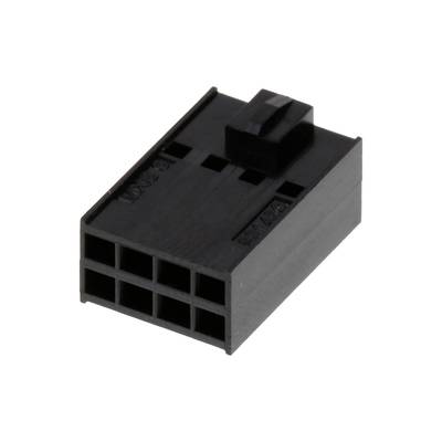 Czarny złącze 2x4-pinowe, powszechnie stosowane w urządzeniach elektronicznych do łączenia przewodów.