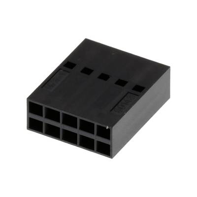 Czarny wtyk z tworzywa sztucznego z dwunastoma kwadratowymi gniazdami, przeznaczony do połączeń elektrycznych w urządzeniach elektronicznych.