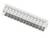 Prostokątny, biały złącz z wieloma stykami metalowymi, prawdopodobnie przeznaczony do zastosowań elektrycznych lub elektronicznych.