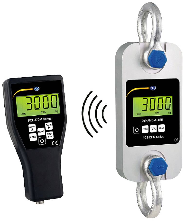 Кранові ваги PCE Instruments, максимальний діапазон вимірювання 3000 кг, з живленням від батареї, металеві