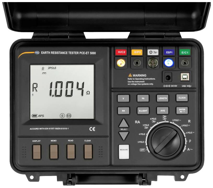 Вимірювач опору заземлення PCE Instruments