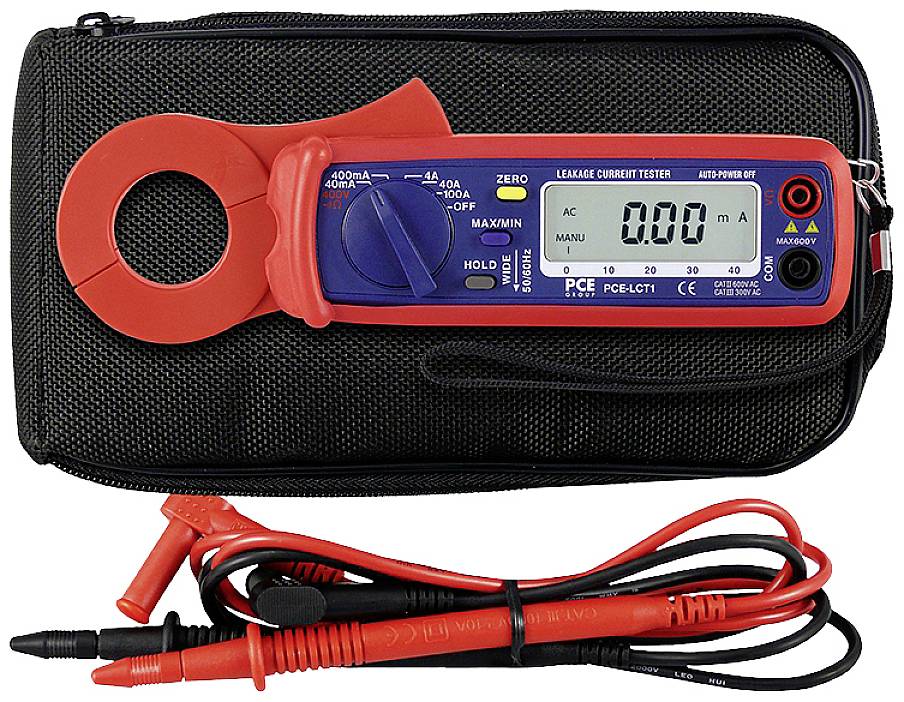 PCE Instruments Miernik cęgowy cyfrowy pomiar pojazdu, wyświetlacz graficzny, IP54, tester napięcia CAT II 400 V, CAT II