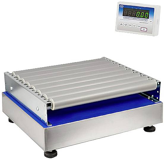 Tory z cyfrowym sterowaniem wyświetlacza, które prawdopodobnie służą do pomiaru masy lub transportu towarów.