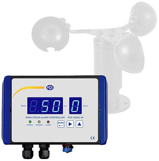 Анемометр PCE Instruments, від 0 до 50 м/с, калібрований (ISO)