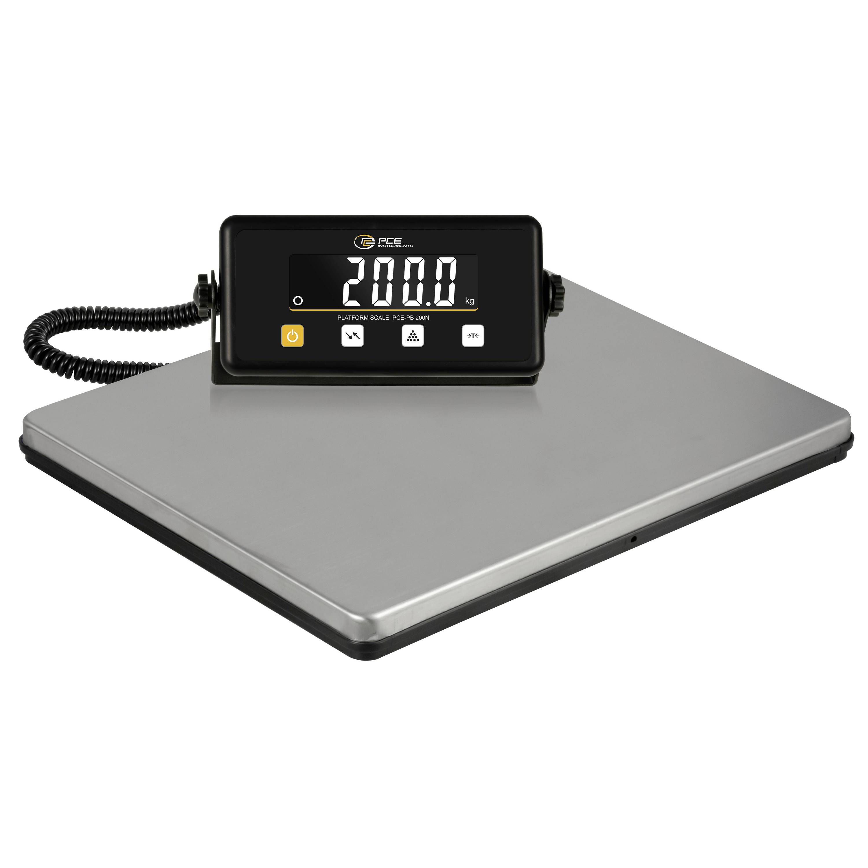 Платформенные весы PCE Instruments PCE-PB 200N. Диапазон измерения: макс. 200 кг. Шаг шкалы: 100 г. Питание: от батареи, от сети, 