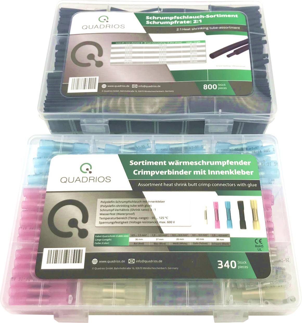 Стиковий з'єднувач Quadrios 2107C407 0,3 мм² 6 мм² повністю ізольований чорний, прозорий 1140 шт.