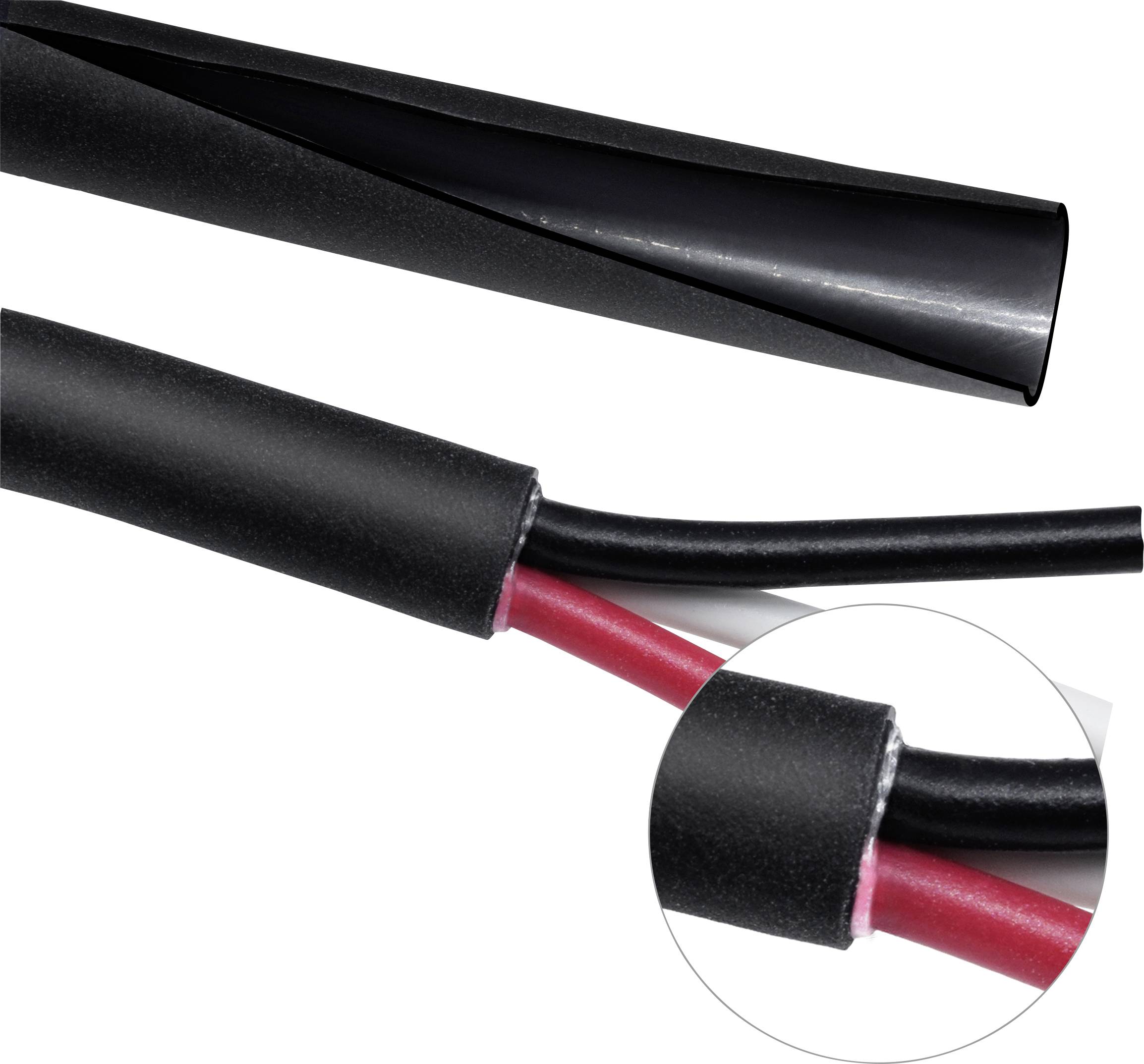 Termokurczliwy przewód termiczny nad przewodem, pokazujący osłonę i zabezpieczenie; zapewnia izolację i ochronę mechaniczną dla połączeń elektrycznych.