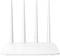 Biały router z czterema antenami skierowanymi do góry, prawdopodobnie przeznaczony do połączeń Wi-Fi w sieci domowej.
