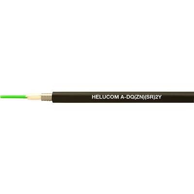 Czarny kabel z zielonym przewodem wewnętrznym. Na kablu widnieje napis 'HELUCOM A-DQ(ZN)(SR)2Y'.
