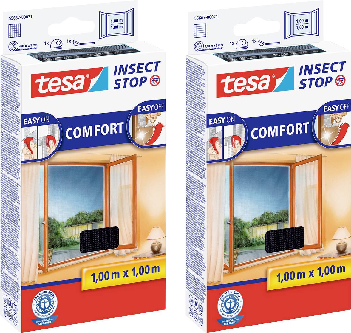tesa COMFORT 55667-00500-00 Москітна сітка (Ш x В) 1000 мм x 1000 мм антрацит 2 шт.