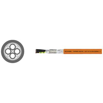 Kabel Helukabel Topserv 100 PVC, pokazujący przekrój z pięcioma żyłami miedzianymi, izolacją PVC, z czerwonym nadrukiem na powłoce kabla.
