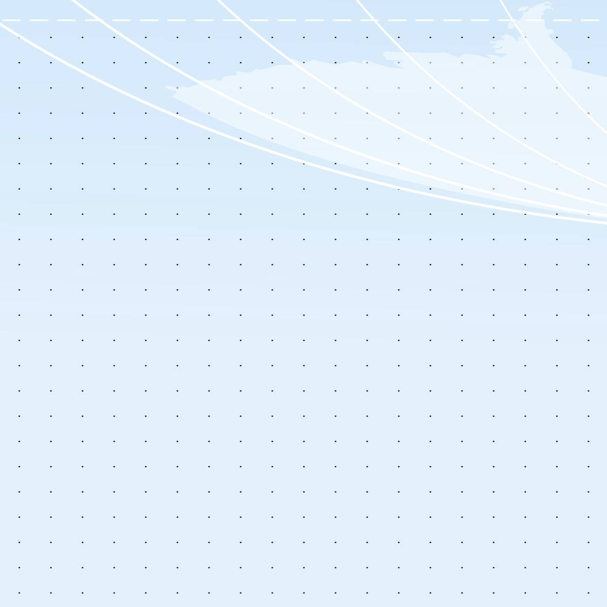 Niebo z chmurami w górnym prawym rogu, przedstawione na niebieskim, punktowanym tle.