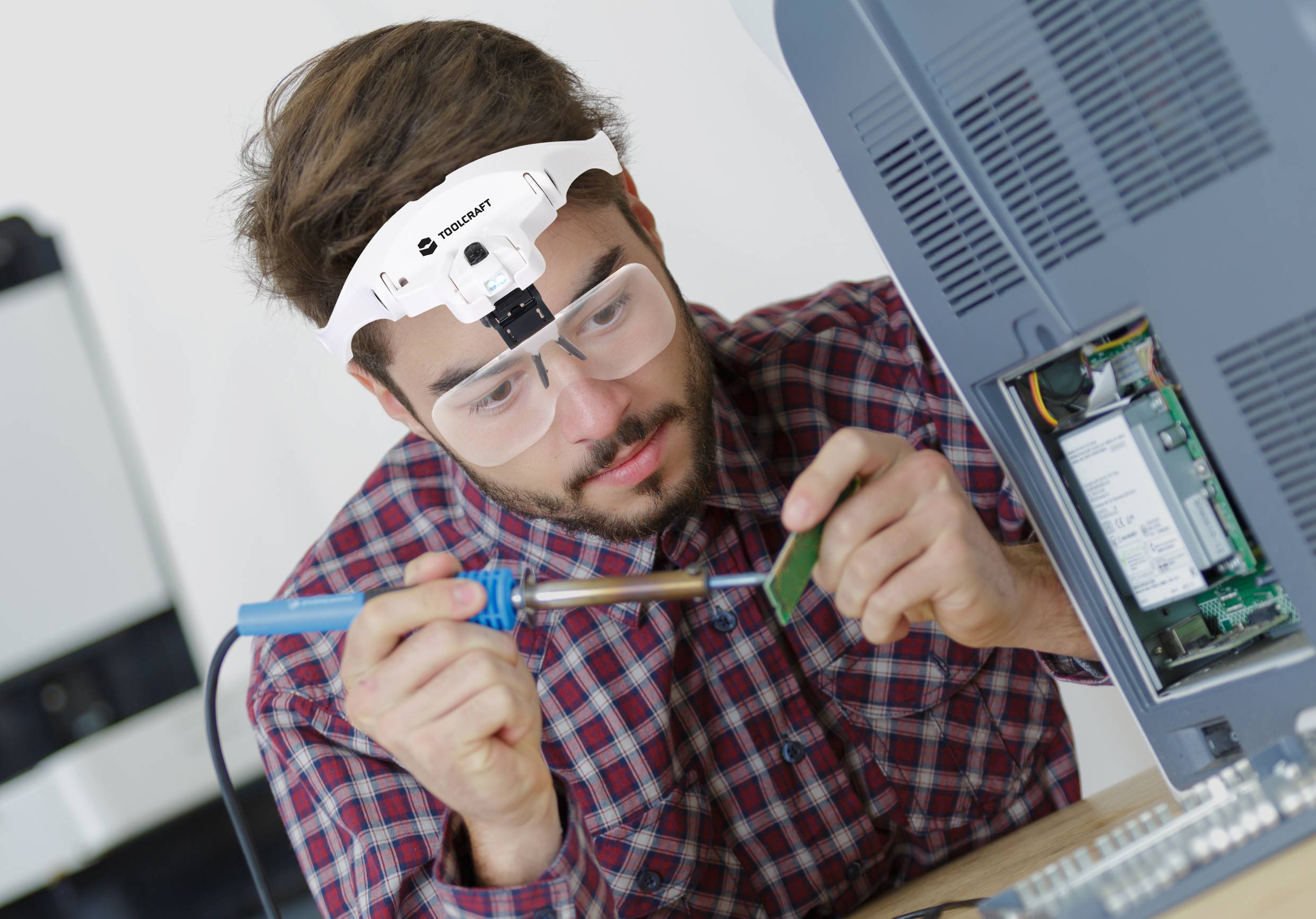 TOOLCRAFT 2469761 Лупа зі світлодіодним підсвічуванням Коефіцієнт збільшення: 3,5 x, 2,5 x, 2,0 x, 1,5 x, 1,0 x Розмір лінзи: (Д x