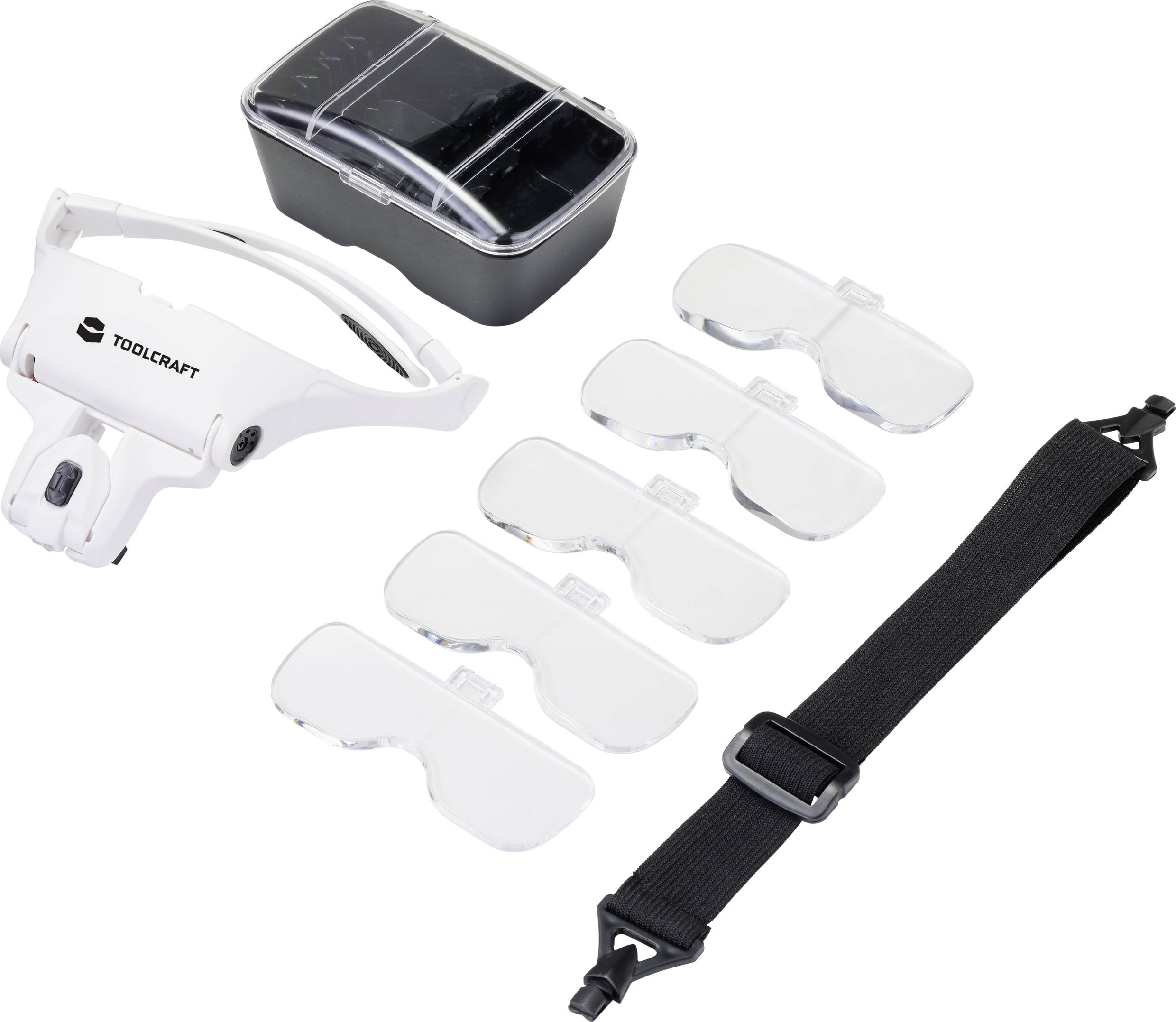 TOOLCRAFT 2469761 Лупа зі світлодіодним підсвічуванням Коефіцієнт збільшення: 3,5 x, 2,5 x, 2,0 x, 1,5 x, 1,0 x Розмір лінзи: (Д x