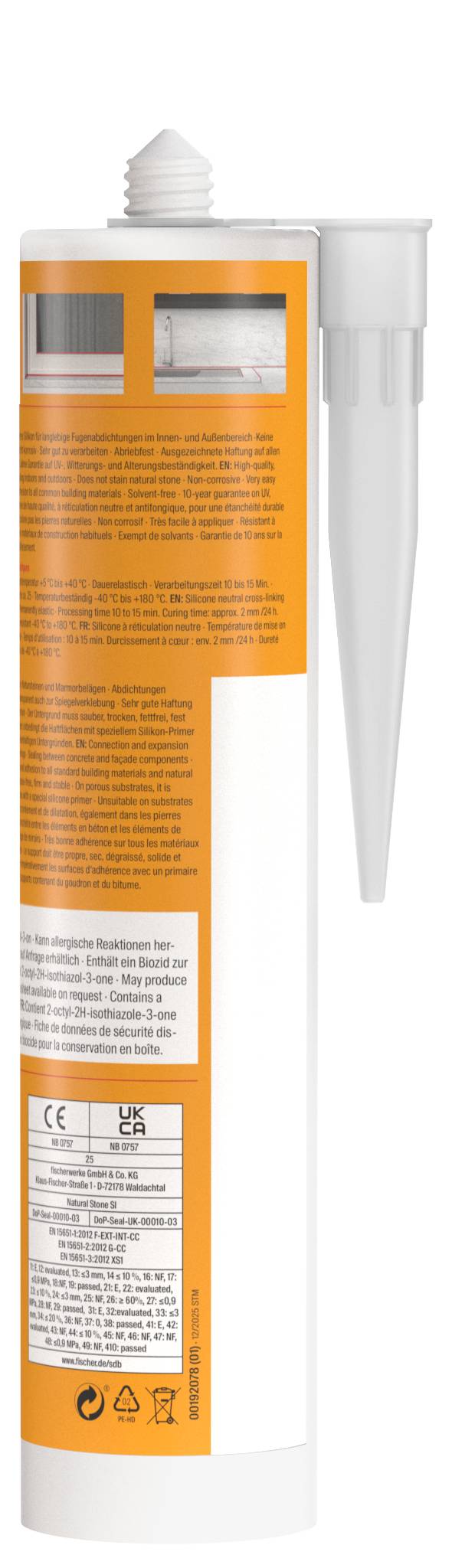 fischer kamień naturalny silikon DNS 310 ml przezroczysty Fischer 053121, 310 ml-1