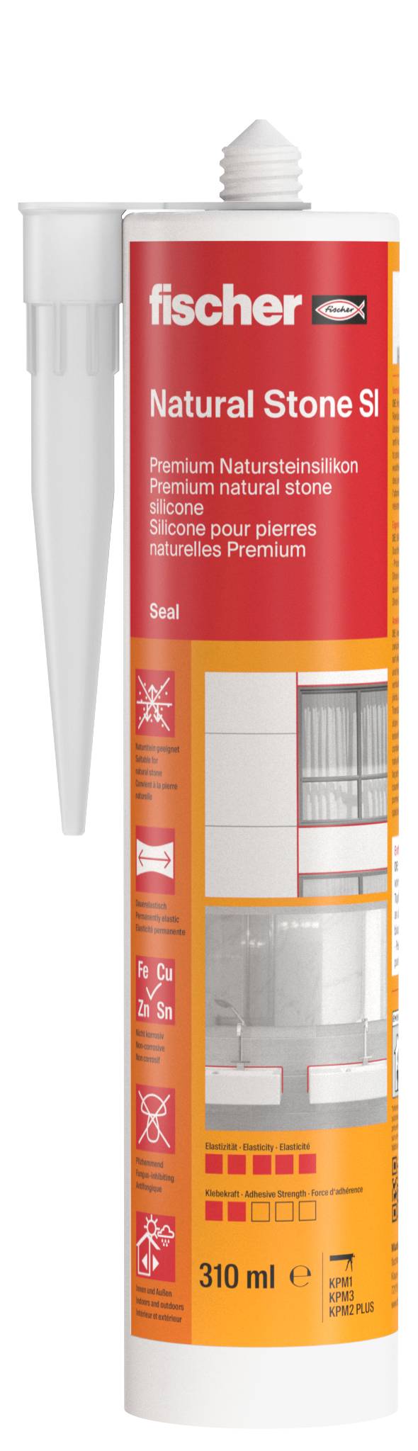 fischer kamień naturalny silikon DNS 310 ml przezroczysty Fischer 053121, 310 ml-2