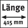 'Czarno-biała grafika z tekstem Długość i strzałką wskazującą 415 mm.'