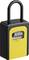 Czarno-żółta kłódka szyfrowa z wyświetlaczem cyfr wskazujących '0 8 7 1'.
