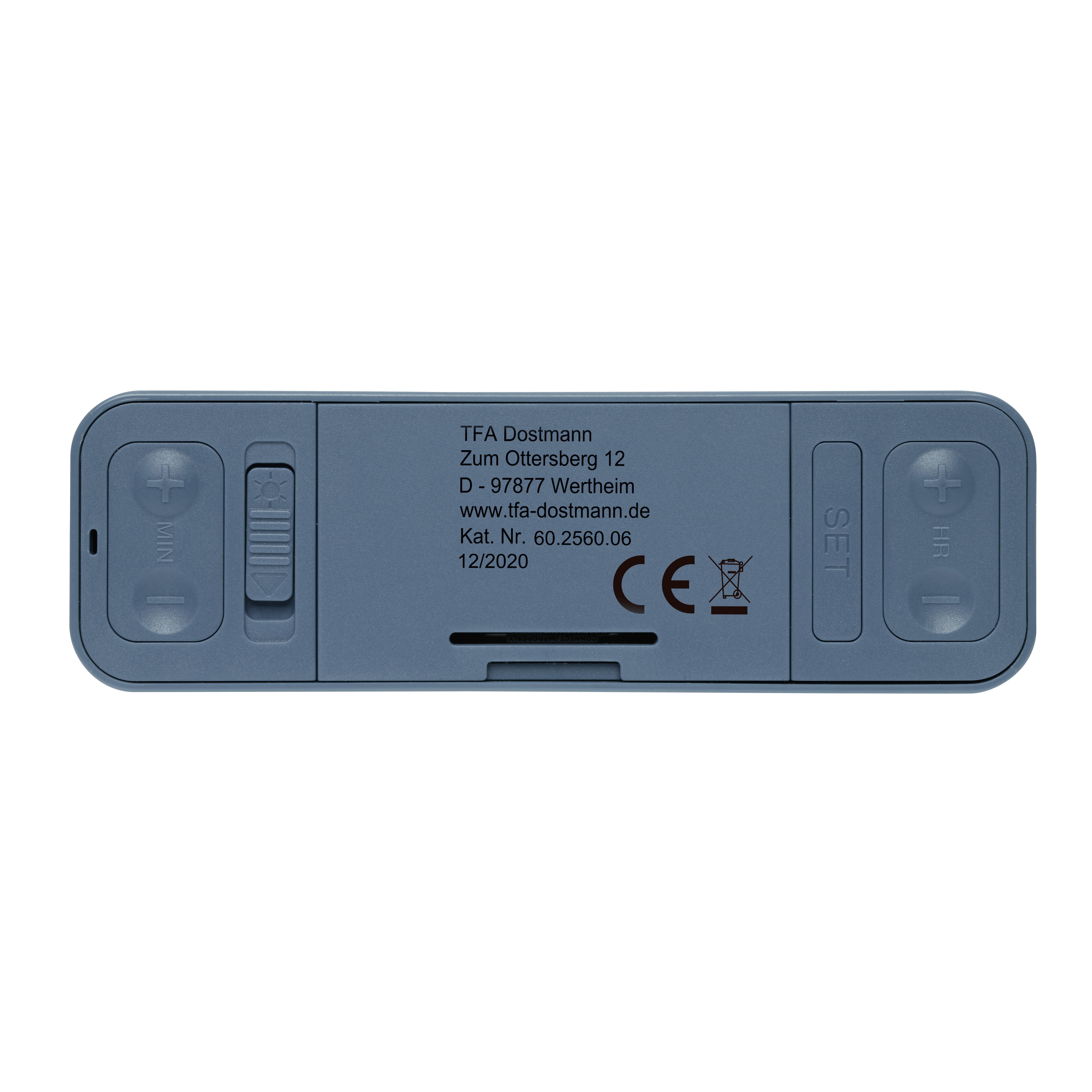 Будильник TFA Dostmann Digitaler Funk-Wecker TWIST 60.2560.06, синій