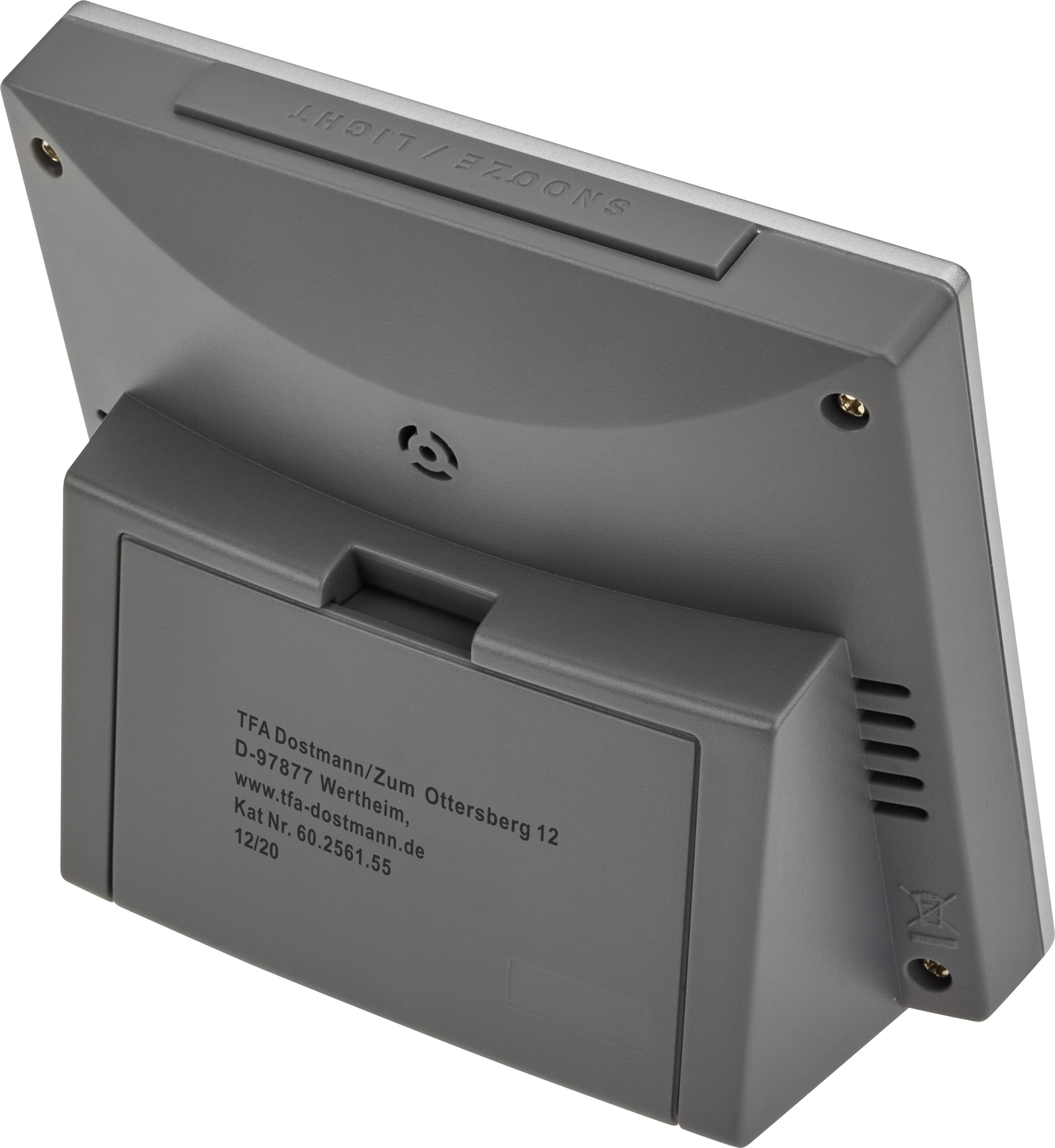 Будильник TFA Dostmann Digitaler Funk-Wecker 60.2561.55, срібний