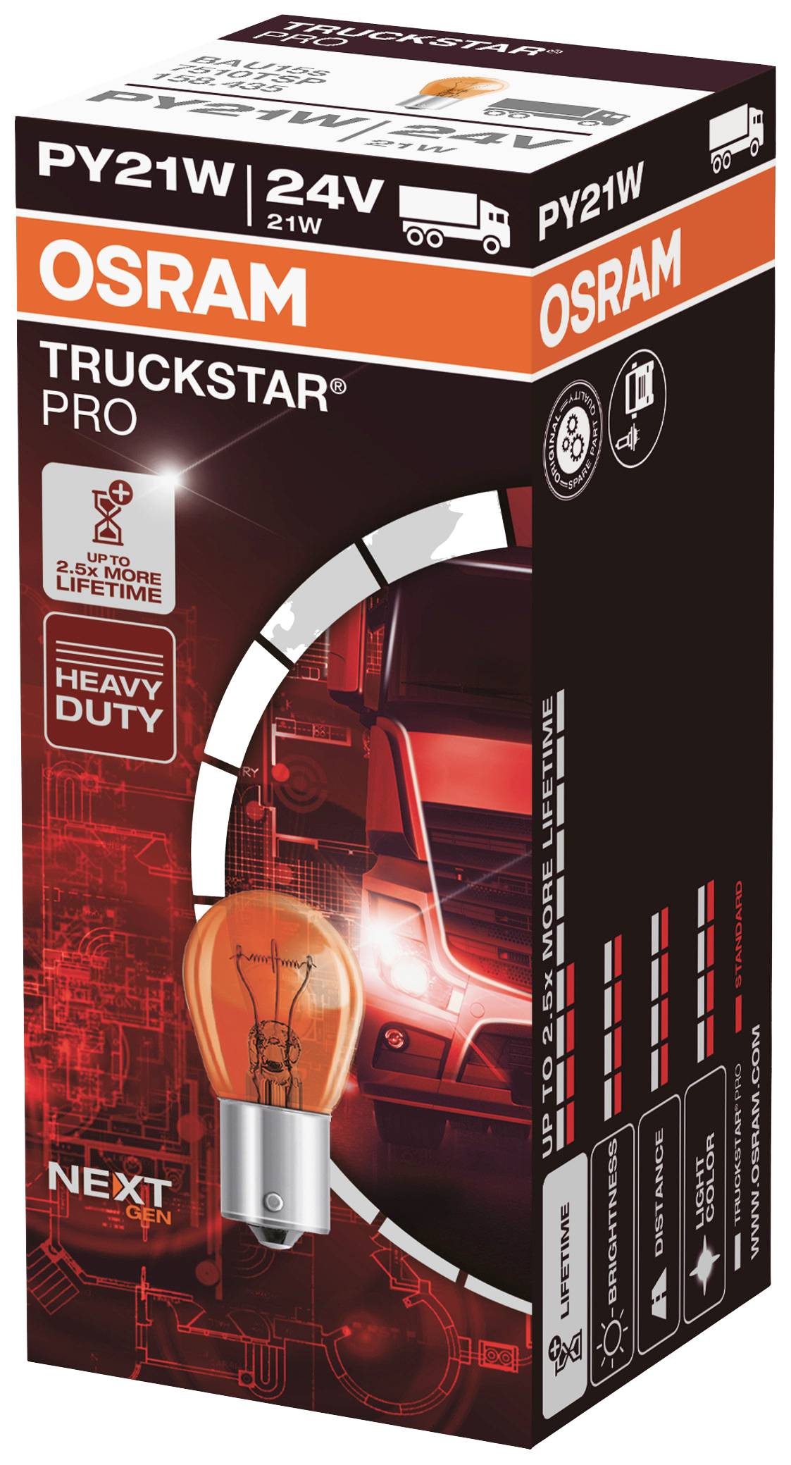 Лампа Osram Automotive 7510TSP Truckstar PY21W 21 Вт 24 В